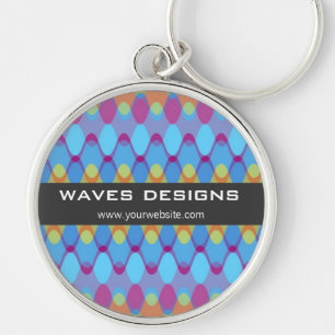Kleurrijke Zig Zag Golven Modern Abstract Patroon Sleutelhanger