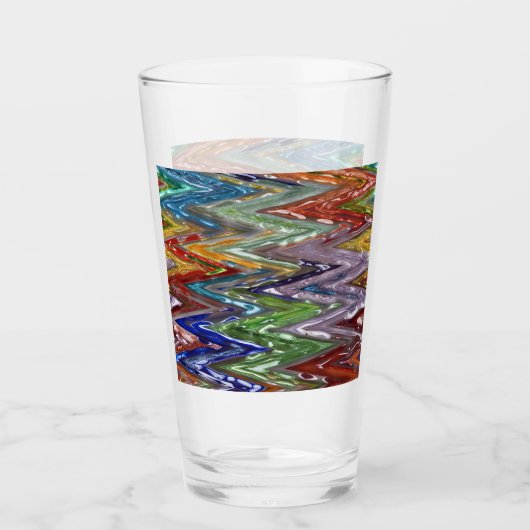 Kleurrijke Zigzag #44 Glas (Voorkant)