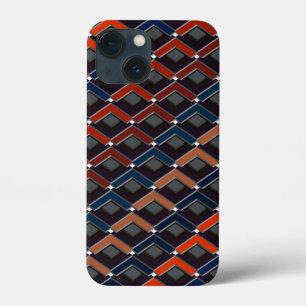 Kleurrijke zigzag Karo-stappen iPhone 13 Mini Hoesje