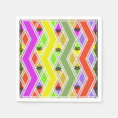 Kleurrijke Zigzag Lines Papieren servetten (Voorkant)