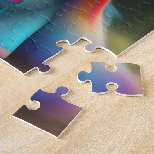 Kleurrijke zoete Baby Pony met regenboog, Pony Legpuzzel (Zijkant)