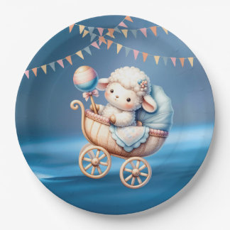 Kleurrijke Zoete Kleine Lamp Baby Shower Feest Papieren Bordje