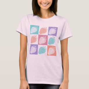 Kleurrijke Zomer Aardbeien T-shirt