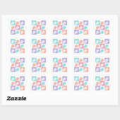 Kleurrijke Zomer Aardbeien Vierkante Sticker (Vel)