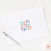 Kleurrijke Zomer Aardbeien Vierkante Sticker (Envelop)