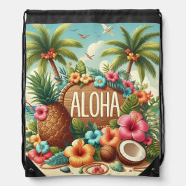 KLEURRIJKE ZOMER ALOHA MET BLOEMEN STRAND KOKOSNOO