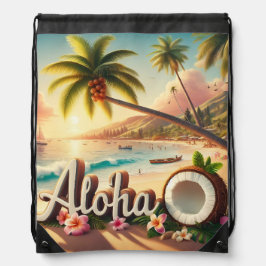 KLEURRIJKE ZOMER ALOHA MET BLOEMEN STRAND KOKOSNOO