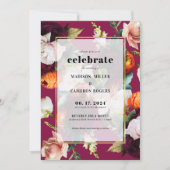 Kleurrijke Zomer Bloemen Bruiloft uitnodiging (Voorkant)