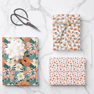 Kleurrijke zomer bloemen inpakpapier vel