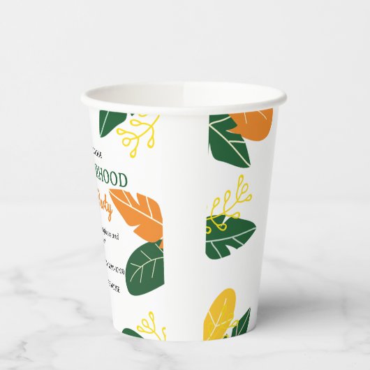 Kleurrijke Zomer Buurt Block Party Papieren Bekers (Links)