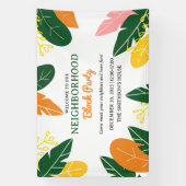 Kleurrijke Zomer Buurt Block Party Spandoek (Verticaal)