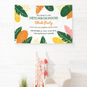 Kleurrijke Zomer Buurt Block Party Spandoek (Insitu)