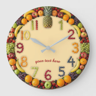 Kleurrijke Zomer Fruit Salade Wandklok - Op Maat Grote Klok