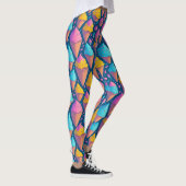 Kleurrijke zomer ijs kegels snoeppatroon leggings (Rechts)