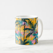 Kleurrijke zomer palmboom patroon koffiemok (Voorkant rechts)