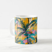 Kleurrijke zomer palmboom patroon koffiemok (Voorkant links)