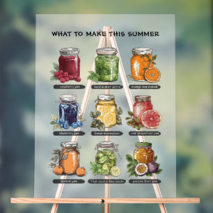 Kleurrijke Zomer Waterverf Fruit Kruid Art Frosted Acryl Bord