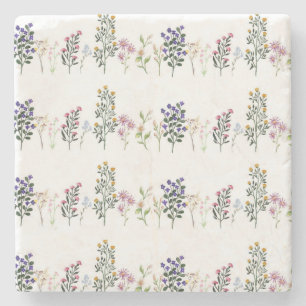 Kleurrijke zomer Wildflower Patroon Stenen Onderzetter