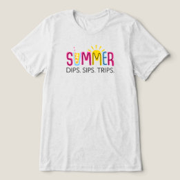 Kleurrijke Zomerdips Sips Trips met Drink en zon Tri-Blend Shirt