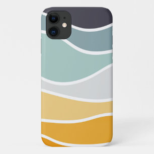 Kleurrijke zomerse retro stijl golven iPhone 11 hoesje