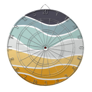 Kleurrijke zomerse retro stijl golven dartbord