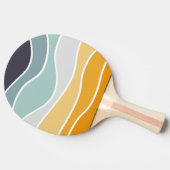 Kleurrijke zomerse retro stijl golven tafeltennisbatje (Zijkant)