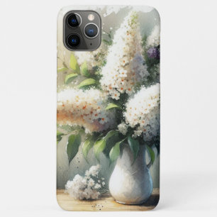 Kleurrijke zomerse witte vlinderstruik aquarel iPhone 11 pro max hoesje
