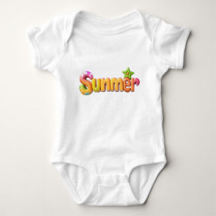 Kleurrijke zomertekst met ster romper