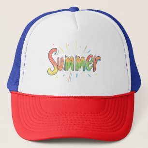 Kleurrijke zomertekst trucker pet