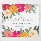 Kleurrijke zomertuin helder Vrijgezellenfeest Likeurfles Etiket (Enkel label)