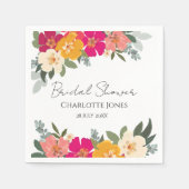 Kleurrijke zomertuin: heldere Floral Bride Shower Servet (Voorkant)