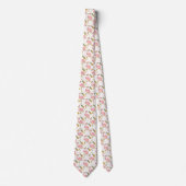 Kleurrijke Zomervibes Ananas Flamingo Stropdas (Voorkant)