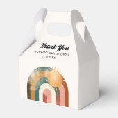 Kleurrijke zon en regenboog Baby shower Bedankdoosjes (Voorkant Zijde)