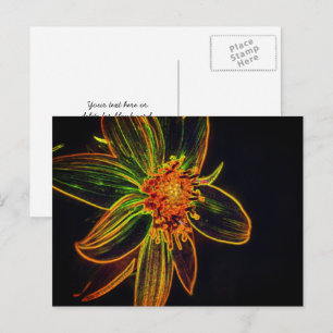 Kleurrijke zonnebloem abstracte bloem kunst briefkaart