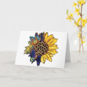 Kleurrijke Zonnebloem Blank  Kaart (Gele Bloem)