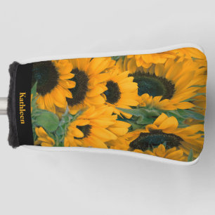 Kleurrijke Zonnebloem Foto Naam Putter Golfheadcover