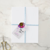 Kleurrijke Zonnebloem Paarse Leaf Verjaardag Dank  Cadeaulabel (Met Touw)