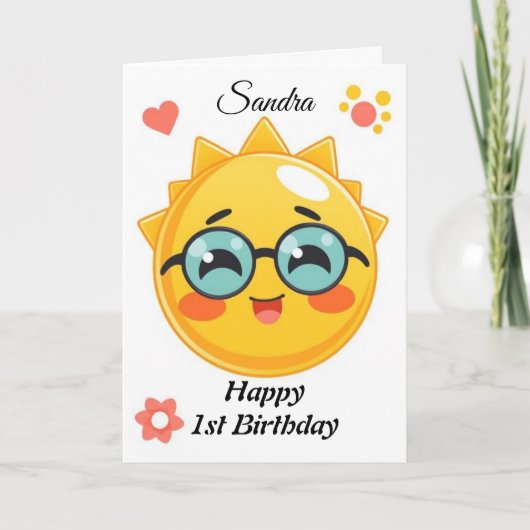Kleurrijke zonneschijn Happy Birthday Kaart (Voorkant)