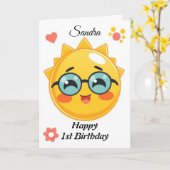 Kleurrijke zonneschijn Happy Birthday Kaart (Gele Bloem)