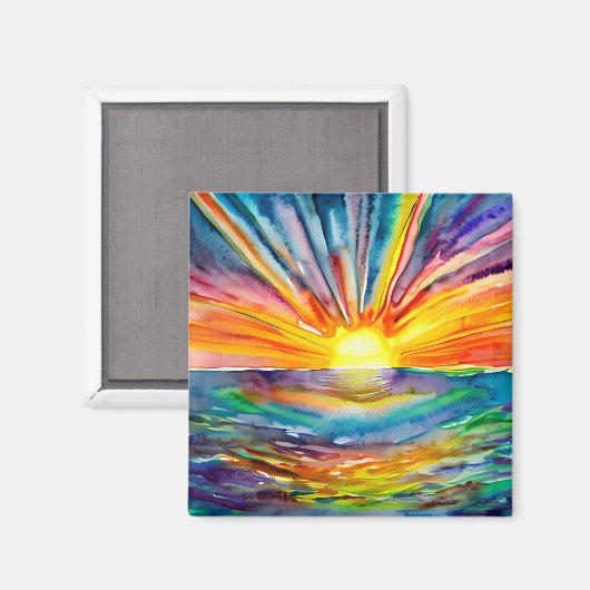 Kleurrijke Zonnestralen over de Kunst van de Water Magneet (Voorkant / Achterkant)