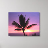 Kleurrijke Zonsondergang en Palmboom Canvas Print (Voorkant)