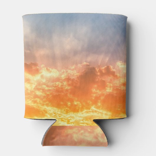 Kleurrijke zonsondergang: vurige hemel schemering. blikjeskoeler (Achterkant)