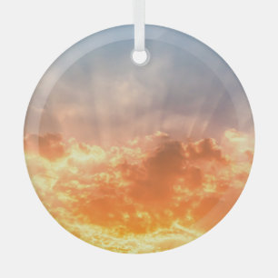 Kleurrijke zonsondergang: vurige hemel schemering. glas ornament