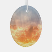 Kleurrijke zonsondergang: vurige hemel schemering. glas ornament (Voorkant Rechts)