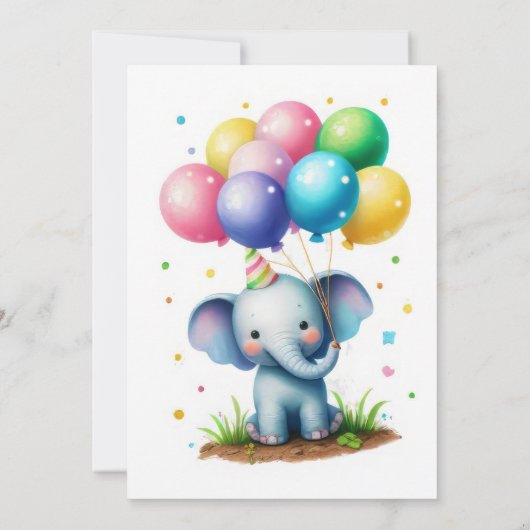 Kleurrijke Zoo Dieren Verjaardagsfeest Uitnodiging (Achterkant)