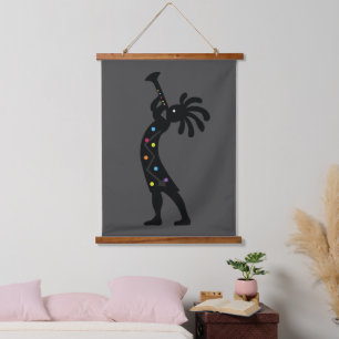 Kleurrijke Zuidwestelijke Kokopelli Hangend Wandkleed