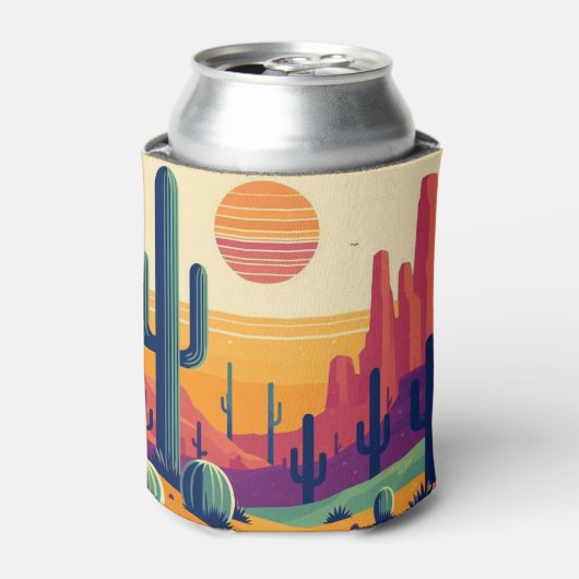 Kleurrijke zuidwestelijke woestijnkunst blikjeskoeler (Blikje Voorkant)