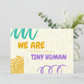 Kleurrijke zwangerschapsaankondiging Kaart (Staand voorkant)