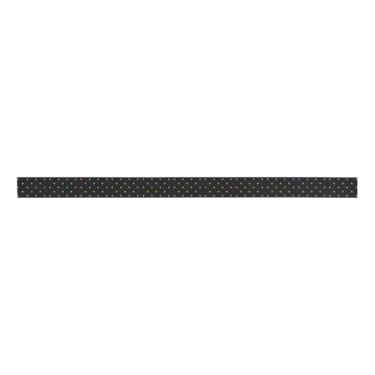 Kleurrijke zwarte Glitter Polkadots achtergrond Grosgrain Lint (Voorkant)