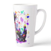 Kleurrijke zwarte regenboog beschilderde katten